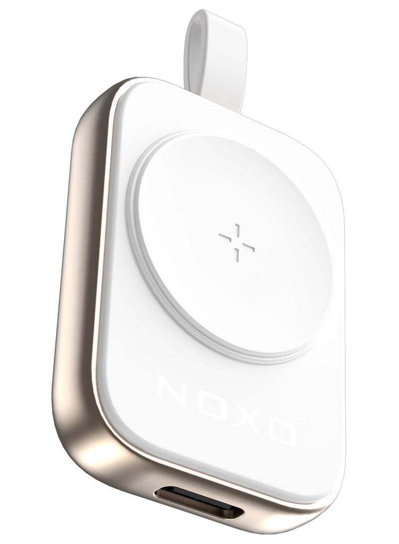 NOXO WCHN-1 F Magnetic Wireless Watch Charger – Portable & Universal USB-C Charging - White - Image 1