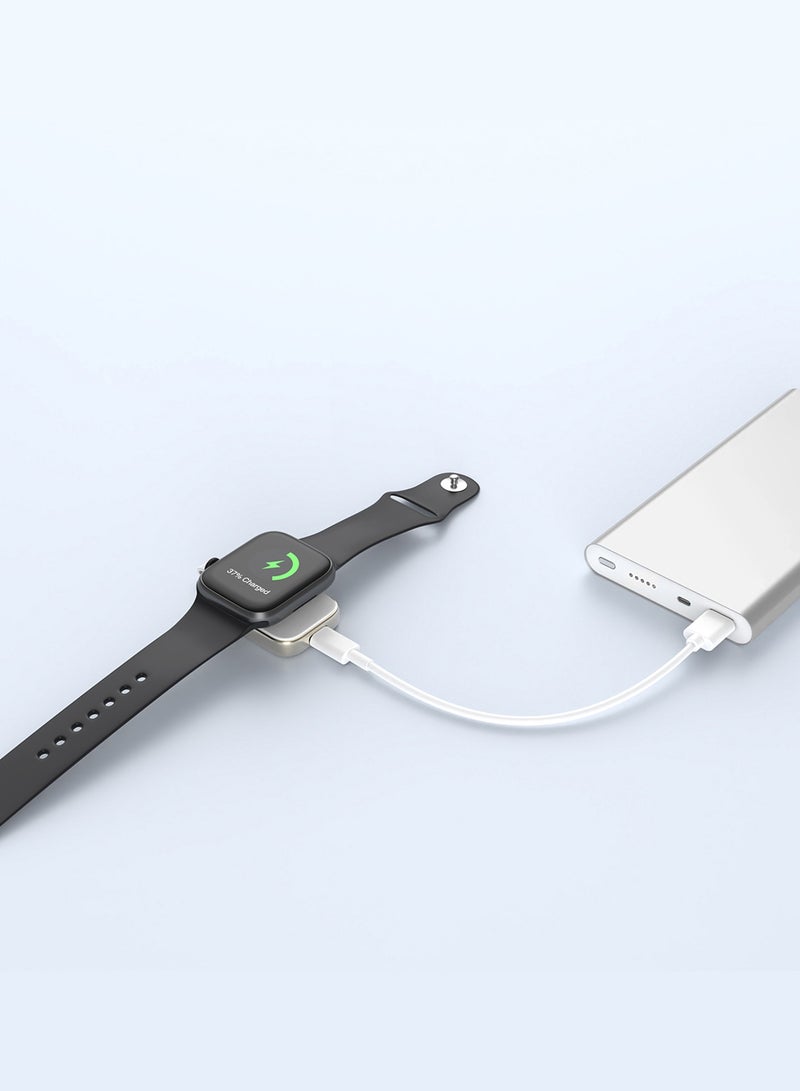 NOXO WCHN-1 F Magnetic Wireless Watch Charger – Portable & Universal USB-C Charging - White - Image 4