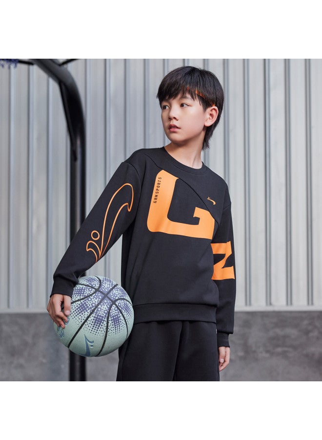 Noble bird Soft And Skin-friendly】children's Hoodie, Boys' Long Sleeve Turn-down Collar Loose Pullover Sweatshirt For Kids - Image 2
