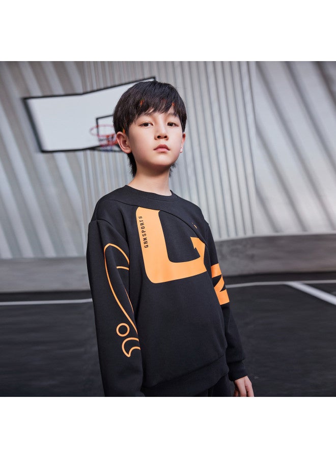 Noble bird Soft And Skin-friendly】children's Hoodie, Boys' Long Sleeve Turn-down Collar Loose Pullover Sweatshirt For Kids - Image 3