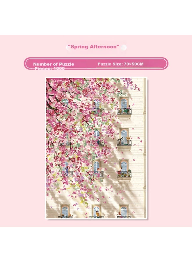Botop Fusion Spring Afternoon Puzzle 1000 Pieces Imported Blue Cardboard Stress Relief Educational Toy Birthday Christmas Gift - Image 1