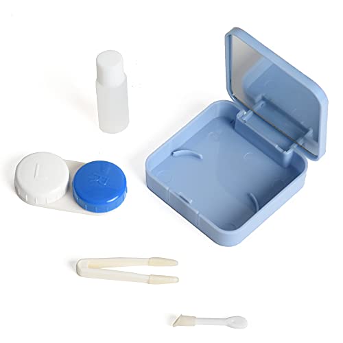 VIVID VividVisionInt® Mini Portable Contact Lens Case Container Kit with Mirror Tweezer Applicator Lens Stick and Solution Bottle Daily Usable in Travelling Portable Lens Box LC-3033-C3 - Image 3