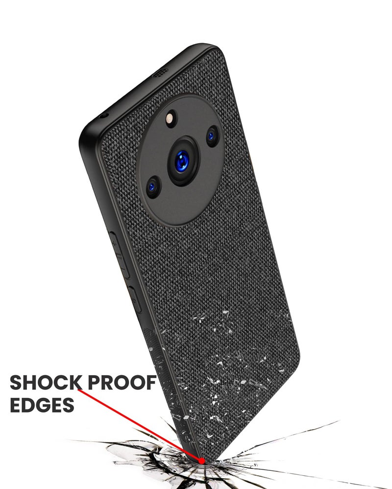 Kapa Soft Full Fabric Protective Back Case Cover for Realme 11 PRO / 11 PRO + (Plus) | Shockproof Slim Hard Anti Slip Back Case (Black) - Image 5
