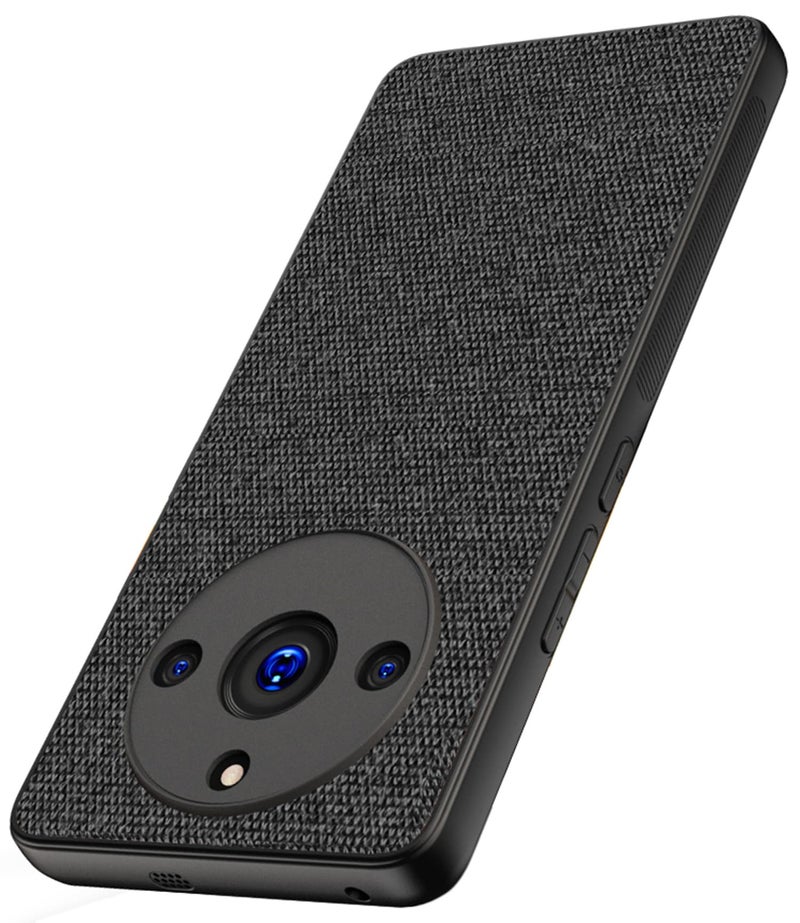 Kapa Soft Full Fabric Protective Back Case Cover for Realme 11 PRO / 11 PRO + (Plus) | Shockproof Slim Hard Anti Slip Back Case (Black) - Image 1