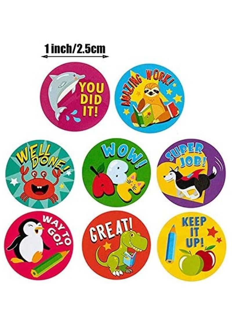 Rubik Teacher Rewards Stickers Work Appreciation Motivational Stickers for Children's Round Sticker 500pc/roll (Style A 2.5cm) - Image 2