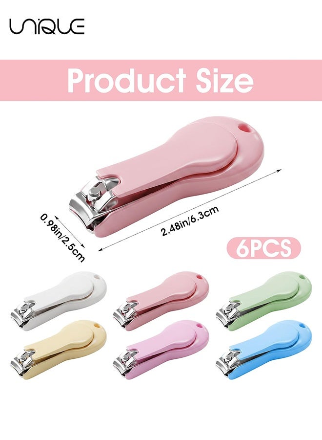 Unique Baby Nail Clippers 6 Pack, Toddler Nail Trimmer Safety Edge for Newborn Infant, Stainless Steel Precision Fingernail and Toenail Cutter, Non-Slip Grip Baby Grooming Kit Multicolored - Image 2