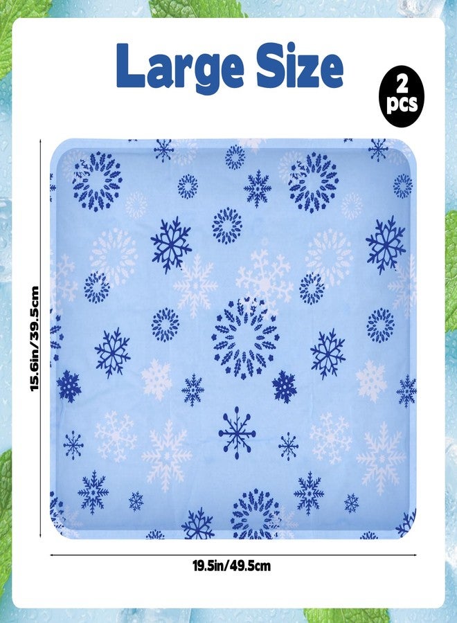 CODOHI 2 Pcs Reusable Freezable Ice Mat for Buffet Table Chilled Serving Tray Party 19.69 x 15.75 Inches Charcuterie Cooler Cooling Trays for Food, Cheese (Snowflake, 19.69 x 15.75 Inches) - Image 2