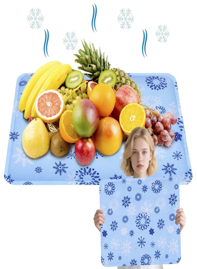 CODOHI 2 Pcs Reusable Freezable Ice Mat for Buffet Table Chilled Serving Tray Party 19.69 x 15.75 Inches Charcuterie Cooler Cooling Trays for Food, Cheese (Snowflake, 19.69 x 15.75 Inches) - Image 1