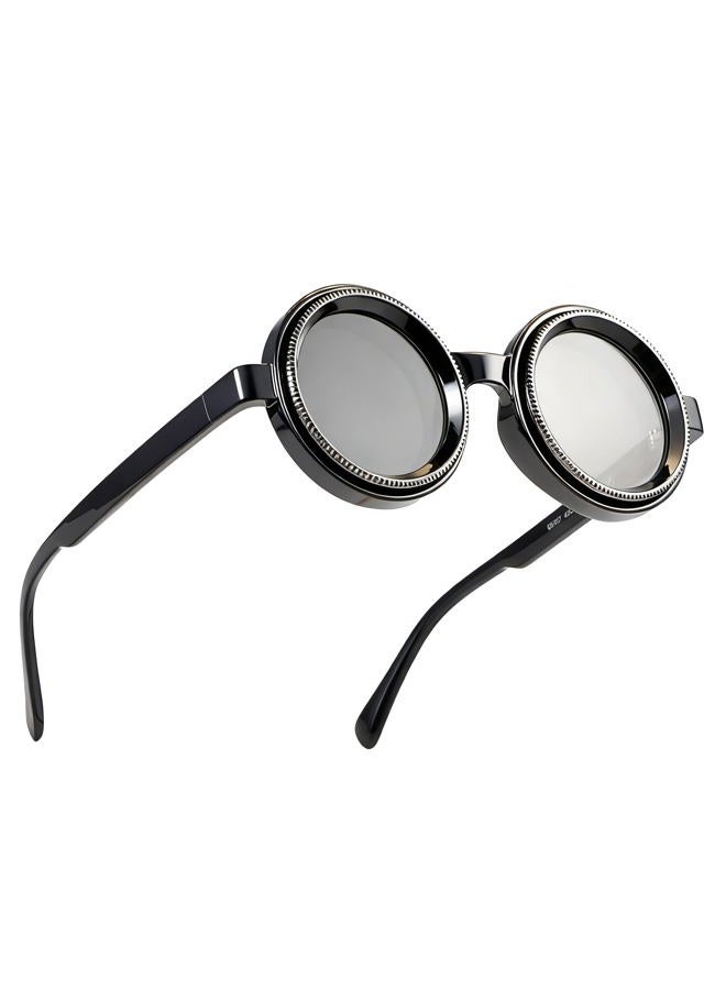 PEEPAI Polarized Adjustable Sunglasses HD Retro Round Glasses with ND Filter Lenses for Fishing/Street Photography Men Women, Black - Image 1