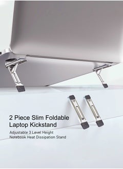 WooFree 2 Piece Slim Foldable Laptop Kickstand Adjustable 3 Level Height Notebook Heat Dissipation Stand  - Image 1