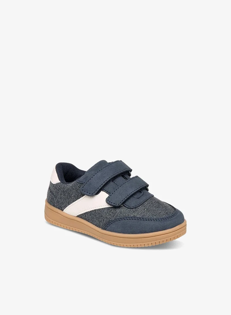 JUNIORS Panelled Sneakers with Hook and Loop Closure