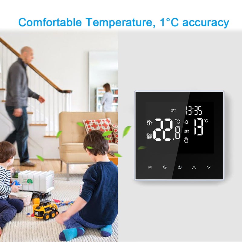 Smart Thermostat Digital Temperature Controller Weekly Circulation Programmable Electric Underfloor Heating with Large LCD Screen for Home School Office Hotel 16A - Image 5