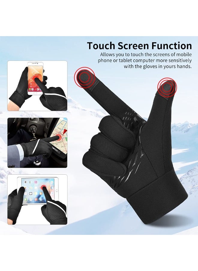KOWVOWZ Winter Thermal Gloves Running Men, Touch Screen Women Cycling Warm Gloves Tec Touchscreen Non, Slip Palm for Adult Cold Weather Bike Riding Fishing Walking Outdoor Sports Windproof - Image 4