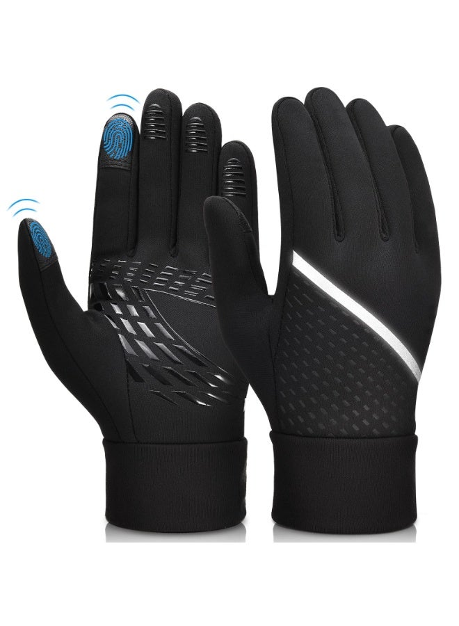 KOWVOWZ Winter Thermal Gloves Running Men, Touch Screen Women Cycling Warm Gloves Tec Touchscreen Non, Slip Palm for Adult Cold Weather Bike Riding Fishing Walking Outdoor Sports Windproof - Image 1