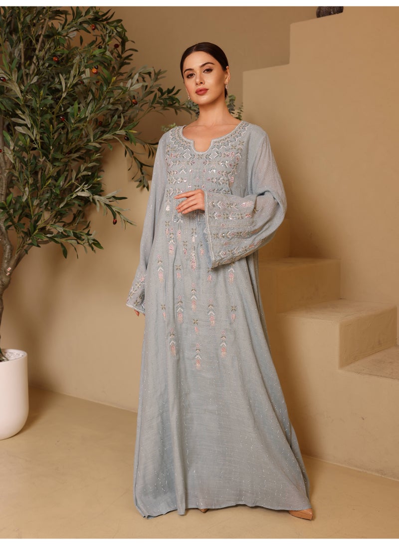Ikkxa nahla Jalabiya IK4030 Blue - Image 1