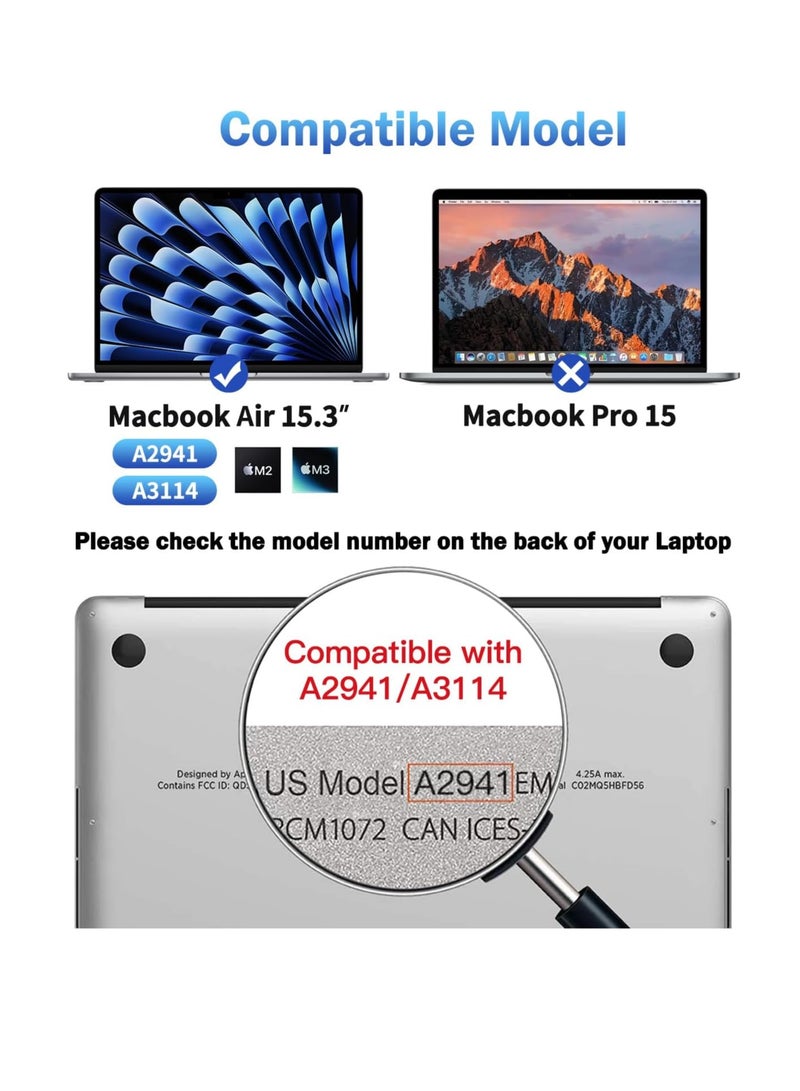 2Packs Trackpad Protector for MacBook Air 15.3" (A3241 M4 Chip /A3114 M3 Chip/ A2941 M2 Chip) Clear Laptop Touchpad Cover Skin Protective Accessories for MacBook Air 15.3 Inch (Clear)