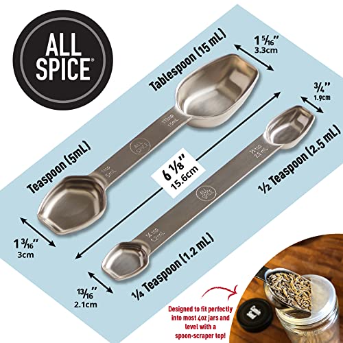 AllSpice Stainless Steel Double Sided Measuring Spoon Set - Image 2