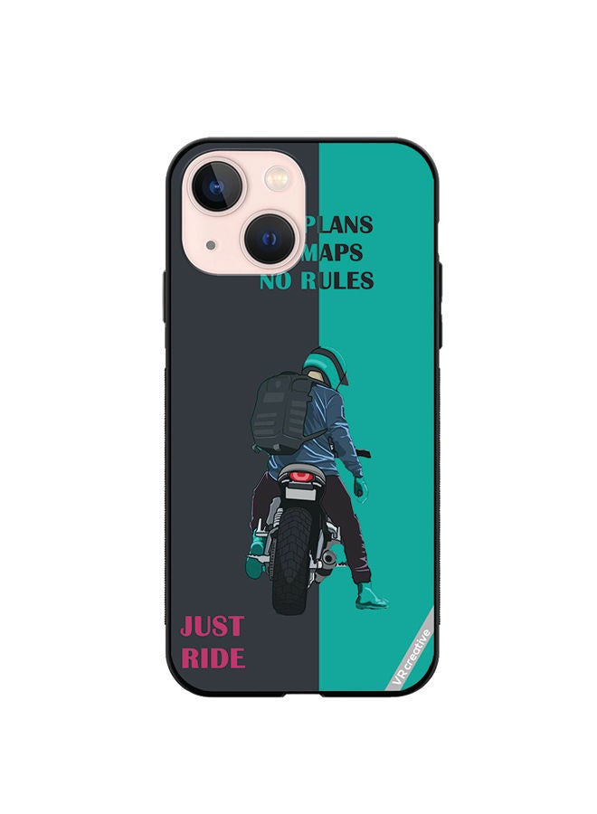 VR CREATIVE Protective Case Cover For Apple iPhone 14 Just Ride Design Multicolour - Image 1