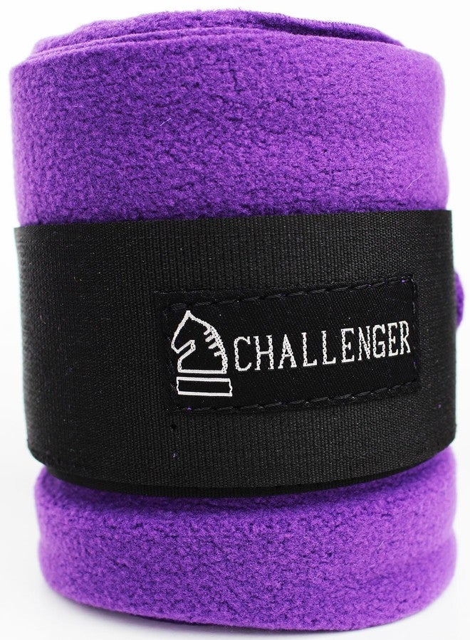 Challenger Horse Tack Grooming Leg Protection Polo Wrap Set of 4 Soft Fleece Purple 95R05 - Image 2