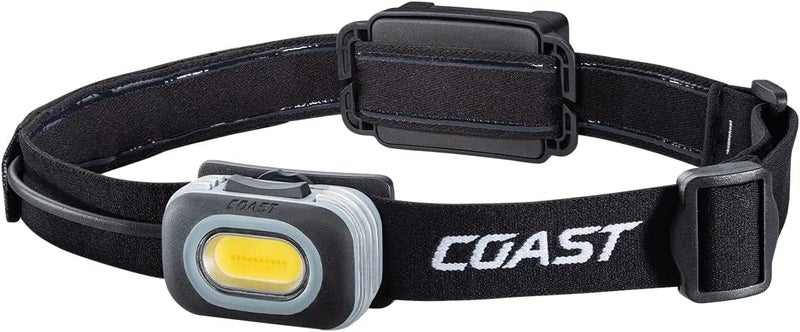 Coast RL10 560 Lumen Dual Color LED Headlamp with Flood and Spot Beams Variable Light Control COB Alkaline Dual Power NonSlip Band 3 x AAA Included - Image 1