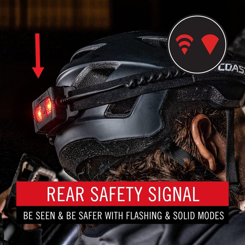 Coast RL10 560 Lumen Dual Color LED Headlamp with Flood and Spot Beams Variable Light Control COB Alkaline Dual Power NonSlip Band 3 x AAA Included - Image 5