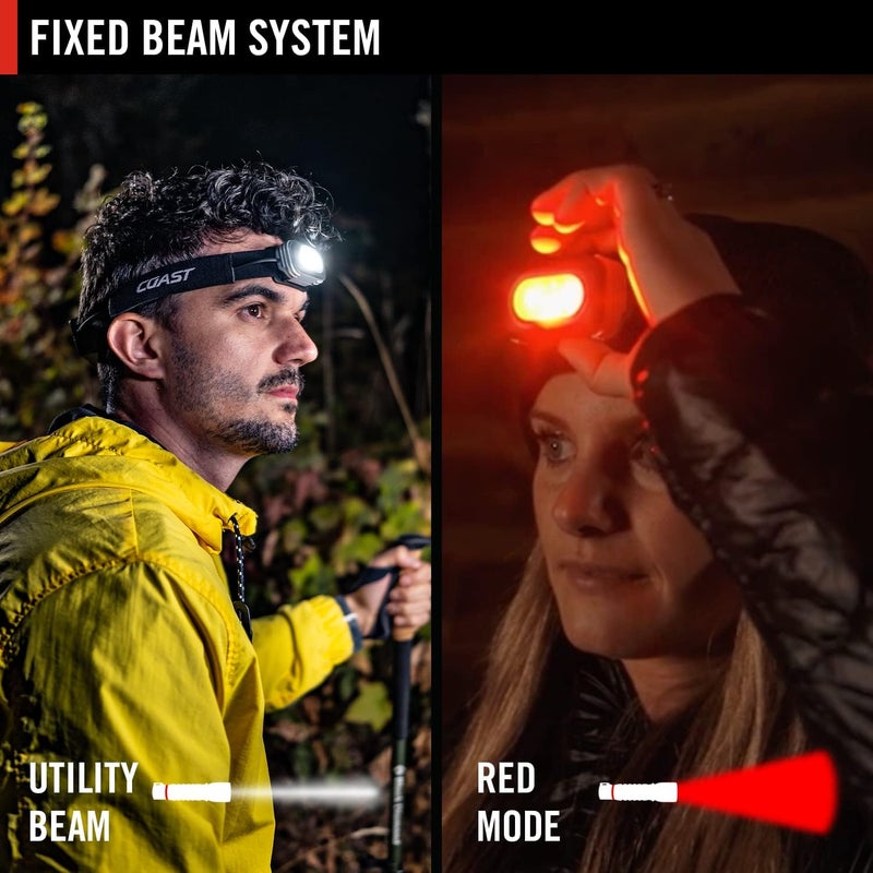 Coast RL10 560 Lumen Dual Color LED Headlamp with Flood and Spot Beams Variable Light Control COB Alkaline Dual Power NonSlip Band 3 x AAA Included - Image 3