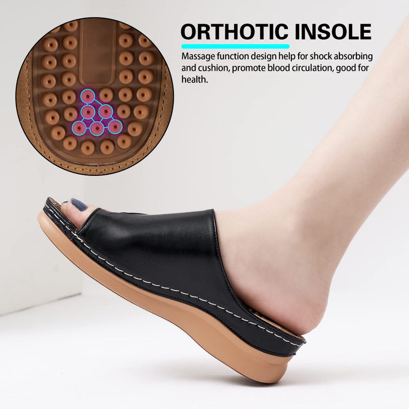 Aomigoct Womens Comfort Wedge Sandals: Soft Cushion & Orthopedic for All-Day Walking - Non-Slip 1.96" Heel for Stability - for Comfort Seekers - Image 5