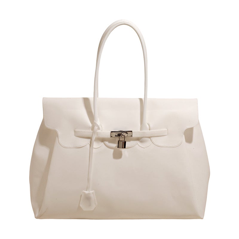 Fashionable Jelly PVC Kelly Style Tote Bag - Large Capacity Underarm Handbag for Women