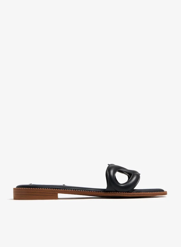 Black Black Women's Flat Sandals