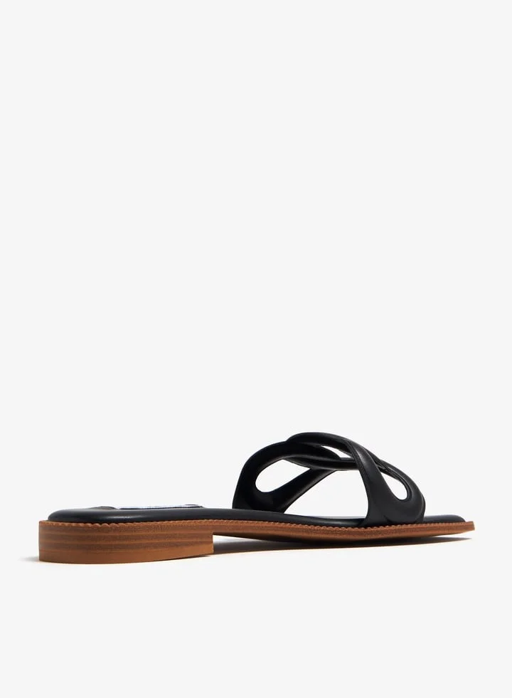 Steve Madden BLACK Black Black Women's Flat Sandals for Women | Best Price UAE
