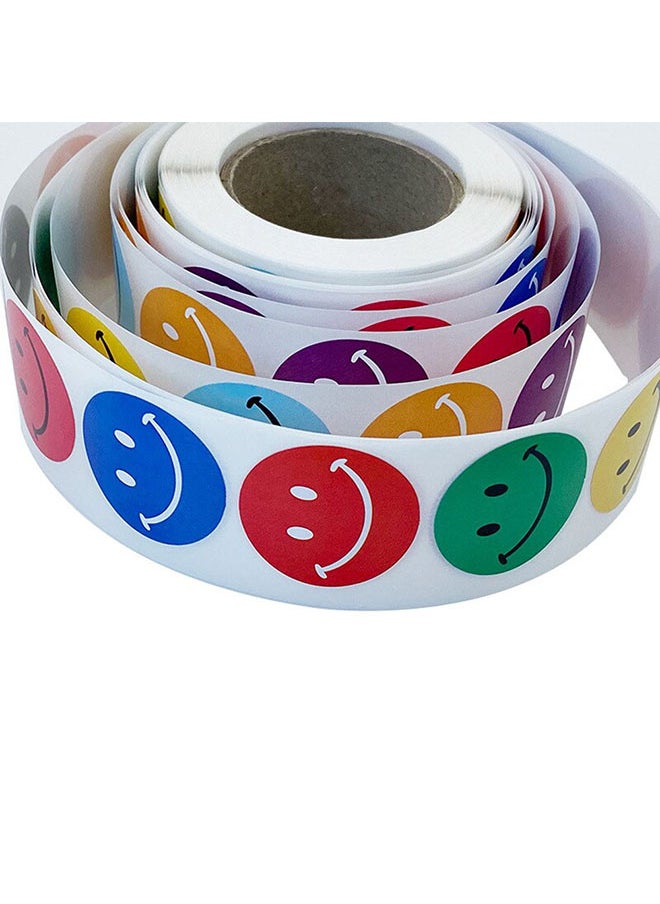 Wownect - Color Full Smileys Stationary Stickers Round 1inch500 Pcs Labels Labels For Envelope Seals - Image 1