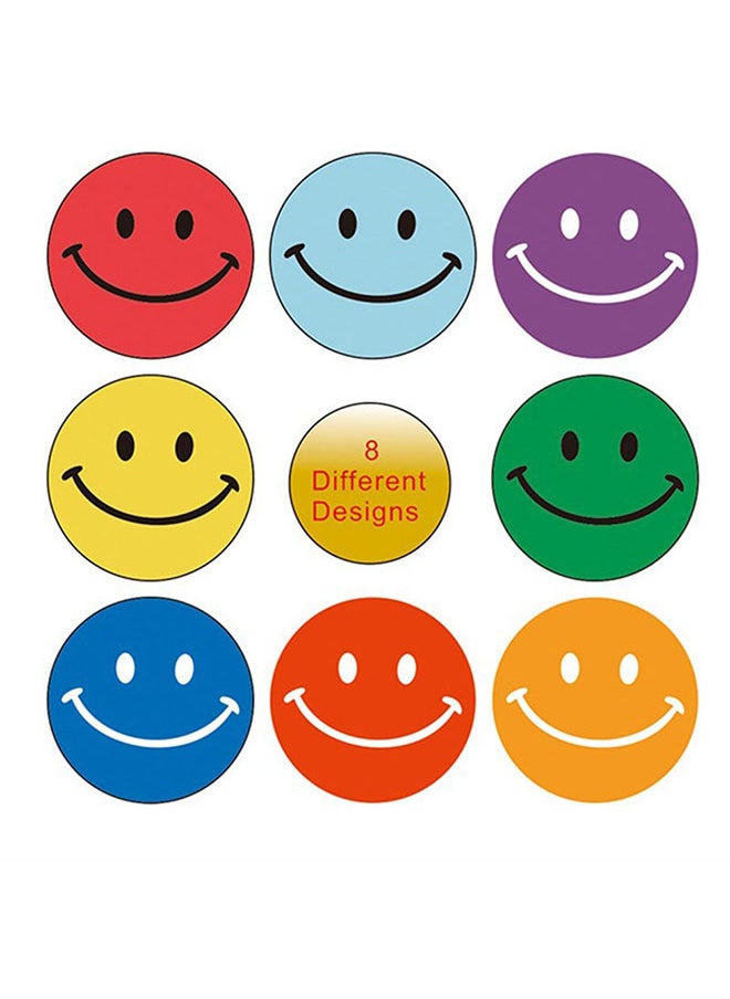 Wownect - Color Full Smileys Stationary Stickers Round 1inch500 Pcs Labels Labels For Envelope Seals - Image 1