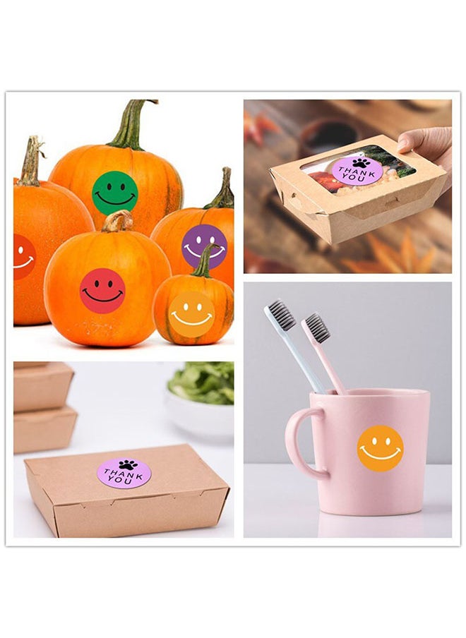 Wownect - Color Full Smileys Stationary Stickers Round 1inch500 Pcs Labels Labels For Envelope Seals - Image 1