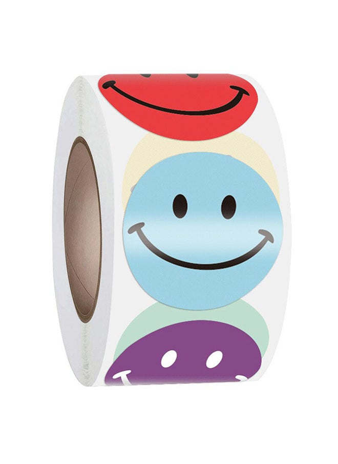 Wownect - Color Full Smileys Stationary Stickers Round 1inch500 Pcs Labels Labels For Envelope Seals - Image 1