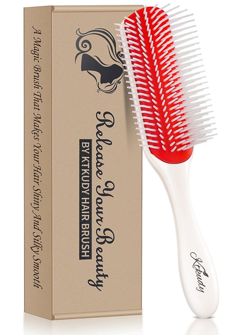 9 Row Detangling  Defining Brush for Wavy Curly or Coily Hair by KTKUDY  BlowDrying Styling  Finishing Brush for Shaping and Separating Curls