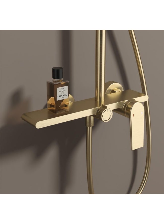 YD Luxury Rain Shower System with Handheld Shower Head and Mixer Valve, Premium Bathroom Shower Set for Modern Bathrooms, Adjustable Overhead Shower Fixture with Durable Construction - Image 3