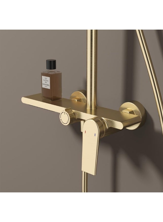 YD Luxury Rain Shower System with Handheld Shower Head and Mixer Valve, Premium Bathroom Shower Set for Modern Bathrooms, Adjustable Overhead Shower Fixture with Durable Construction - Image 5