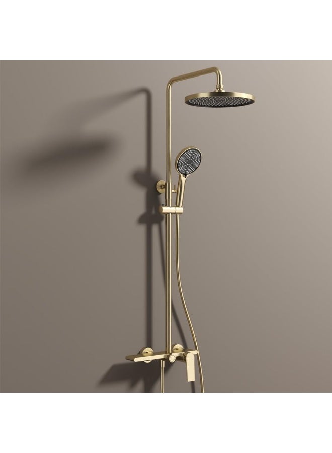 YD Luxury Rain Shower System with Handheld Shower Head and Mixer Valve, Premium Bathroom Shower Set for Modern Bathrooms, Adjustable Overhead Shower Fixture with Durable Construction - Image 2