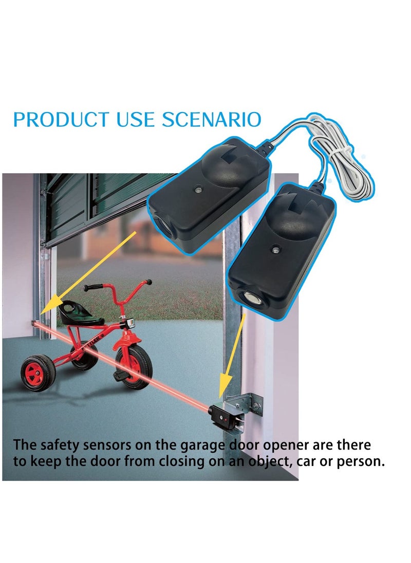 SYOSI Garage Door Safety Sensor Beam Eyes Garage Door Opener Parts Garage Door Opener Compatible with Liftmaster Sears Chamberlain Craftsman Linear Replacement 41A5034 801CB P Beam Eyes  Bracket  - Image 3