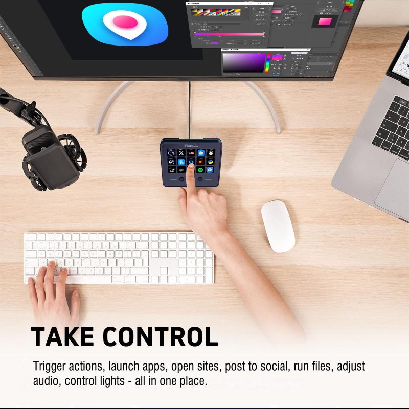 VSDINSIDE Macro Keypad, Stream Controller Deck Gaming Streaming Shortcut Keyboard, 18 Programmable Keys Customizable Visual AI Pad USB Soundboard for OBS, YouTube, Desk Office Setup, Laptop, PC, Mac - Image 5