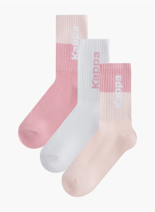 Kappa Girls Colourblock Non-Terry Ankle Length Socks - Set of 3