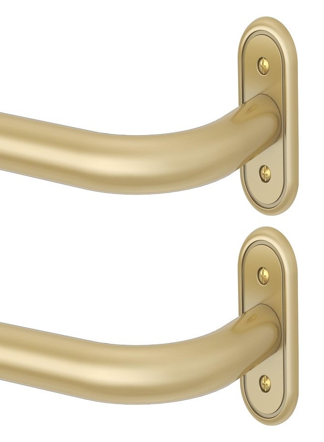 Wolistsa 2 Pack Wrap Around Gold Curtain Rod, Ceiling Blackout Curtain Rods for Windows 28 to 48 Inch, 1" Adjustable Curved Matel Bedroom Outdoor Window Treatment Rods with Aluminium Finial - Image 1