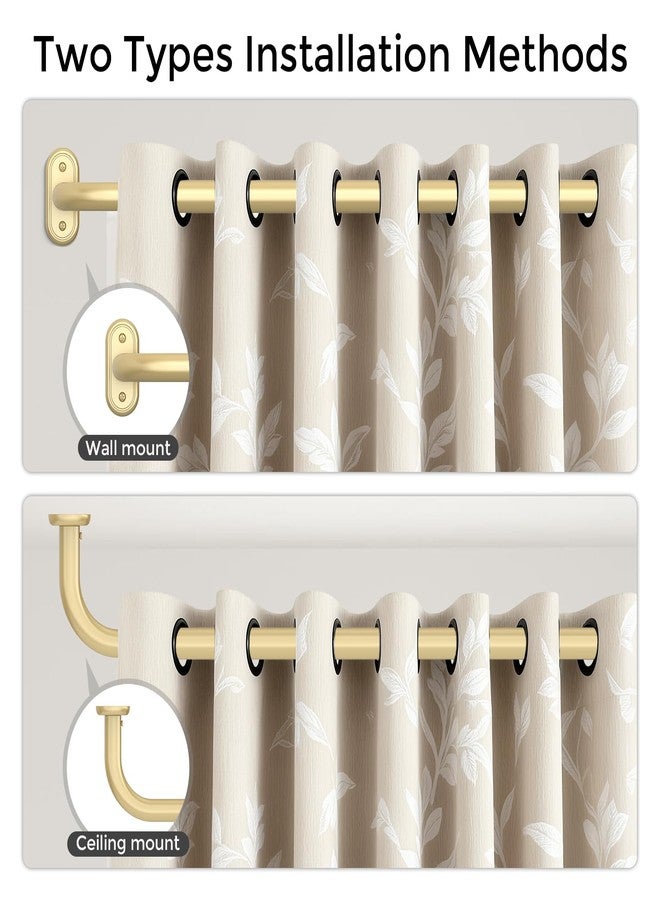 Wolistsa 2 Pack Wrap Around Gold Curtain Rod, Ceiling Blackout Curtain Rods for Windows 28 to 48 Inch, 1" Adjustable Curved Matel Bedroom Outdoor Window Treatment Rods with Aluminium Finial - Image 4