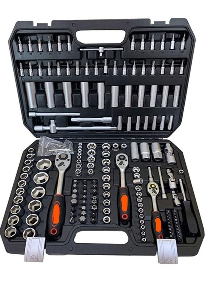 ABBASALI - 171 pcs/Set Socket Spanner Set 1/4 Drive Metric Extension Bar with Box Car Repair Tool Ratchet Torque Wrench Automobile Tools Kit - Image 1