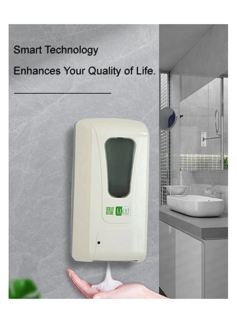 LACOT GENERAL TRADING LLC موزع صابون رغوي تلقائي، مثبت على الحائط، حساس، بدون لمس، قابل لإعادة التعبئة، سعة 1000 مل للحمام، المطبخ، المكتب، المستشفيات، المدرسة. - Image 2