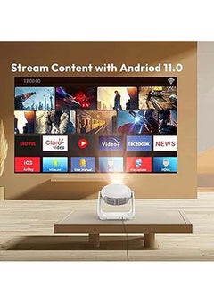 Generic A10 1080p full hd projector, android 11.0 5g wi-fi bt 5.2 smart projector, 270° flexible video projector with projection lamp, auto focus, for home theater watching carton.  - Image 3