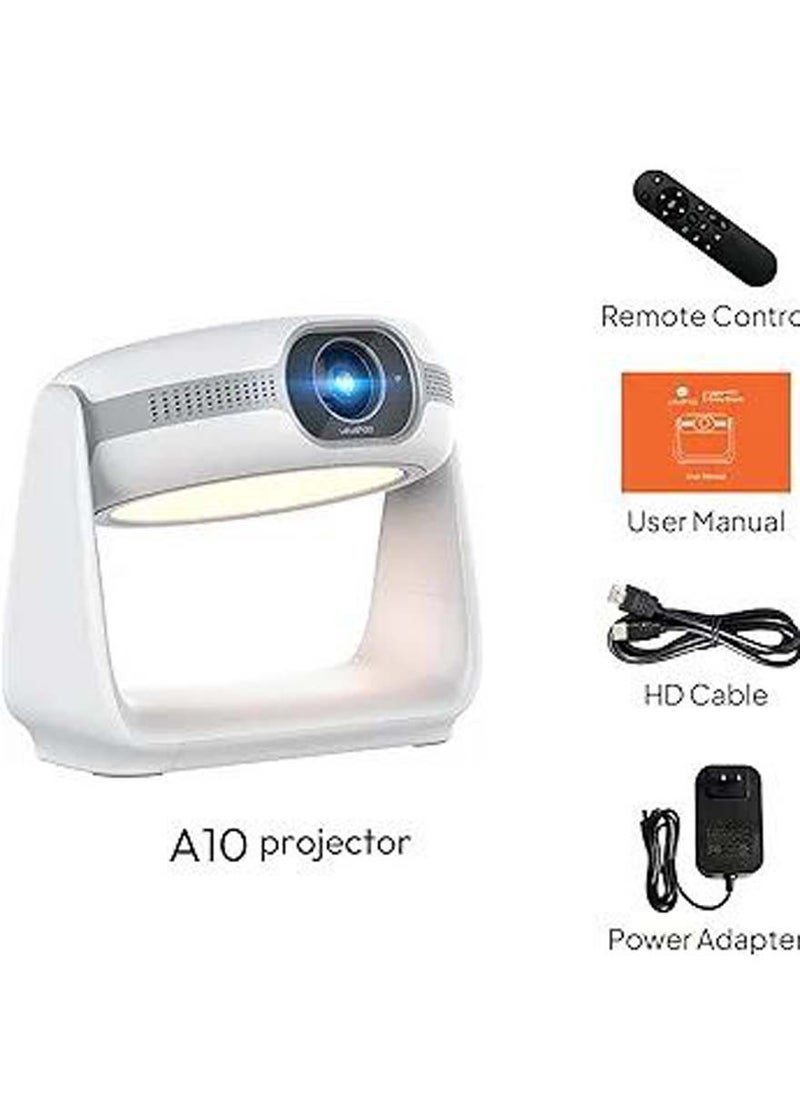 Generic - A10 1080p full hd projector, android 11.0 5g wi-fi bt 5.2 smart projector, 270° flexible video projector with projection lamp, auto focus, for home theater watching carton. - Image 1