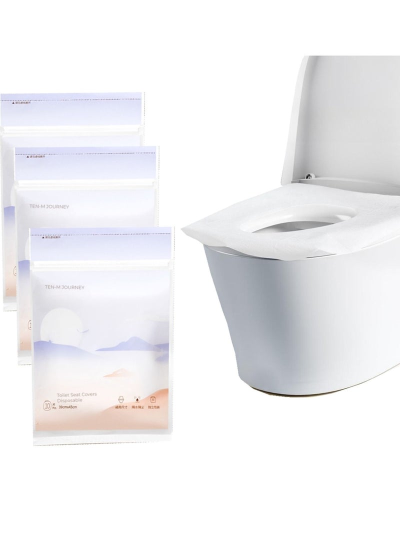 Be a better mom 30 Units Disposable Toilet Seat Cover, Thick & Waterproof, Individually Wrapped Portable Shields, Paper Toilet Seat Covers for Trips Hospital Airplane Hotel Camping Road Trips  - Image 1