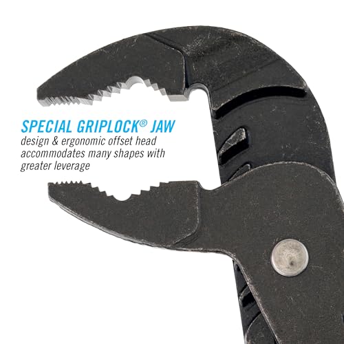 CHANNELLOCK GLS-3 3-Piece GRIPLOCK Tongue & Groove Pliers Set, 6.5", 9.5", 12.5" Water Pump Pliers, Patented PERMALOCK Fastener, Forged High Carbon Steel, Made In the USA - Image 3