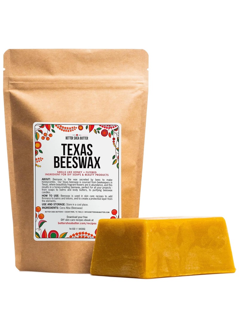 Better Shea Butter - Better Shea Butter Bees Wax for Candle Making  Raw Beeswax for Candles Food Grade  100 Pure Beeswax Bar For Lotion Making and Lip Balms Making  1 lb 16 oz - Image 1